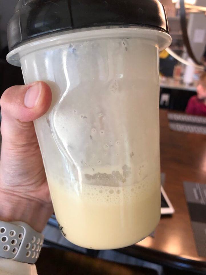 TB12 Protein Powder with Almond Milk in a Shaker Cup